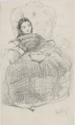 Nelly (Helen Ionides) 1866-69 (kynä valkoisella paperilla)